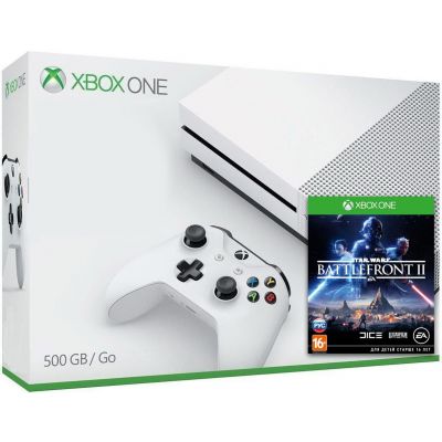 Microsoft Xbox One S 500Gb White + Star Wars: Battlefront II (русская версия)