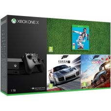 Microsoft Xbox One X 1Tb + Fifa 19 (русская версия) + Forza Motorsport 7 (ваучер на скачивание) (русская версия) + Forza Horizon 4 (русская версия)