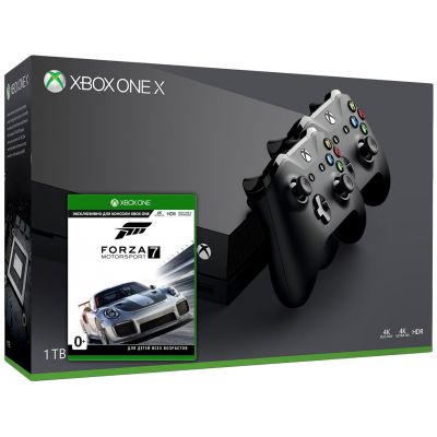 Microsoft Xbox One X 1Tb + Forza Motorsport 7 (ваучер на скачивание) (русская версия) + доп. Wireless Controller with Bluetooth (Black)