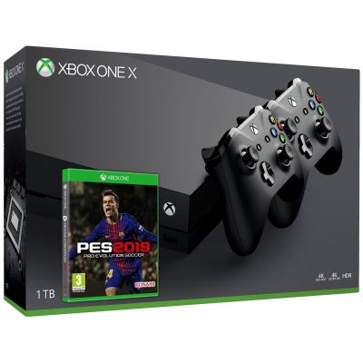 Microsoft Xbox One X 1Tb + PES 2019 (русская версия) + доп. Wireless Controller with Bluetooth (Black)