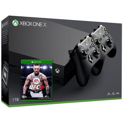 Microsoft Xbox One X 1Tb + UFC 3 (русская версия) + доп. Wireless Controller with Bluetooth (Black)