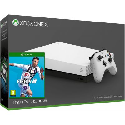Microsoft Xbox One X 1Tb Robot White Special Edition + FIFA 19 (русская версия)