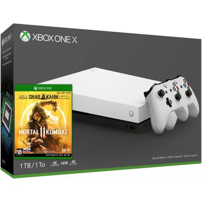 Microsoft Xbox One X 1Tb Robot White Special Edition + Mortal Kombat 11 (русская версия) + доп. Wireless Controller with Bluetooth (White)
