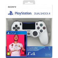 FIFA 20 (російська версія) (PS4) + Sony DualShock 4 Version 2 (white)