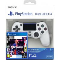 FIFA 21 (русская версия) (PS4) + Sony DualShock 4 Version 2 (white)