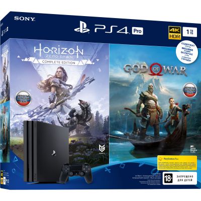 Sony Playstation 4 PRO 1Tb + God of War IV + Horizon Zero Dawn. Complete Edition (русские версии)