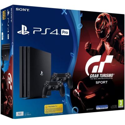 Sony Playstation 4 PRO 1Tb + Gran Turismo Sport (русская версия) + DualShock 4 (Version 2) (black)