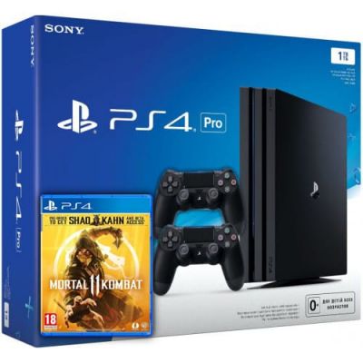Sony Playstation 4 PRO 1Tb + Mortal Kombat 11 (російські субтитри) + DualShock 4 (Version 2) (black)