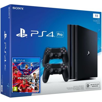 Sony Playstation 4 PRO 1Tb + Pro Evolution Soccer 2020 (eFootball) (русская версия) + DualShock 4 (Version 2) (black)