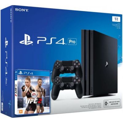 Sony Playstation 4 PRO 1Tb + UFC 2 + DualShock 4 (Version 2) (black)