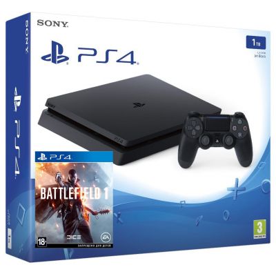 Sony Playstation 4 Slim 1Tb + Battlefield 1 (русская версия)