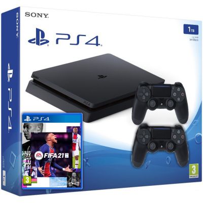 Sony Playstation 4 Slim 1Tb + FIFA 21 (русская версия) + DualShock 4 (Version 2) (black)