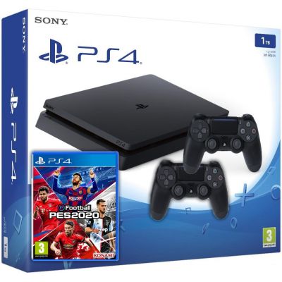 Sony Playstation 4 Slim 1Tb + Pro Evolution Soccer 2020 (eFootball) (російська версія) + DualShock 4 (Version 2) (black)