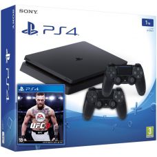 Sony Playstation 4 Slim 1Tb + UFC 3 (русская версия) + DualShock 4 (Version 2) (black)