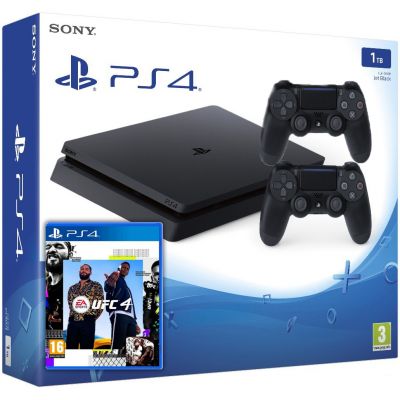 Sony Playstation 4 Slim 1Tb + UFC 4 (русская версия) + DualShock 4 (Version 2) (black)