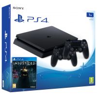 Sony Playstation 4 Slim 1Tb + Injustice 2 (русская версия) + DualShock 4 (Version 2) (black)