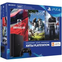Sony Playstation 4 Slim 500Gb + DriveClub + Horizon Zero Dawn Complete Edition + Uncharted 4 (русская версия)
