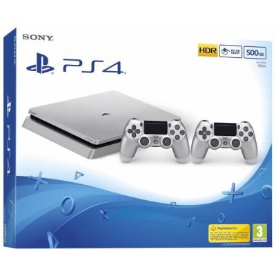 Sony Playstation 4 Slim 500Gb Silver + DualShock 4 (Version 2) (silver)