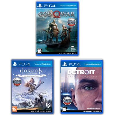 Horizon: Zero Dawn. Complete Edition + Detroit: Become Human + God of War IV (русские версии) (PS4) Exclusive Games Bundle 3
