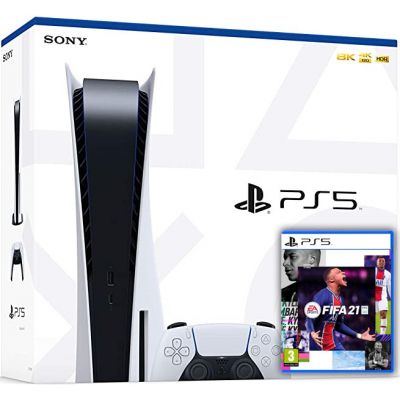 Sony PlayStation 5 White 825Gb + FIFA 21 (русская версия)