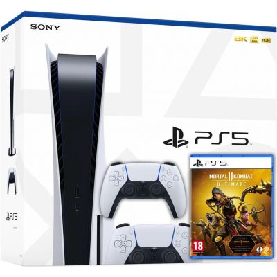 Sony PlayStation 5 White 825Gb + Mortal Kombat 11 Ultimate (російські субтитри) + DualSense (White)