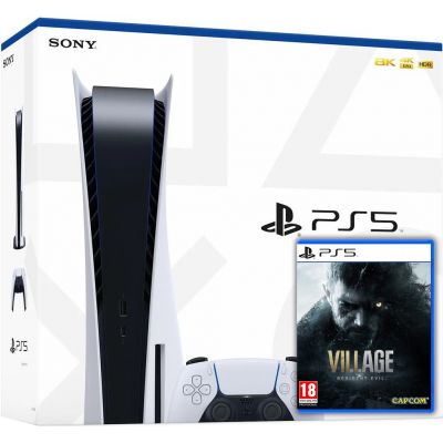 Sony PlayStation 5 White 825Gb + Resident Evil: Village (русская версия)