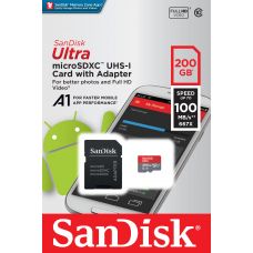 Карта памяти SanDisk Ultra Plus microSDXC UHS-I 200GB + SD-adapter (SDSQUAR-200G-GN6MA)