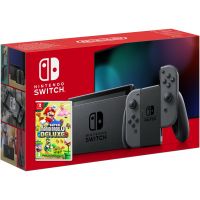 Nintendo Switch Gray (Upgraded version) + Игра New Super Mario Bros. U Deluxe (русская версия)
