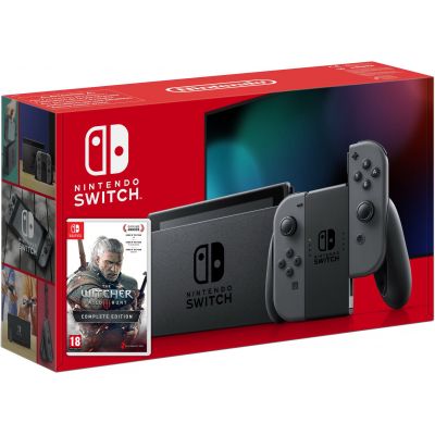 Nintendo Switch Gray (Upgraded version) + Игра The Witcher 3: Wild Hunt Complete Edition (русская версия)