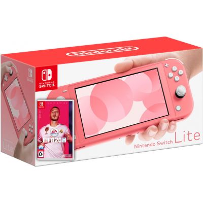 Nintendo Switch Lite Coral + Игра FIFA 20 Legacy Edition (русская версия)