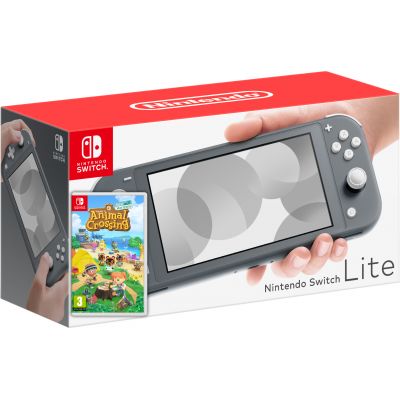 Nintendo Switch Lite Gray + Игра Animal Crossing: New Horizons (русская версия)