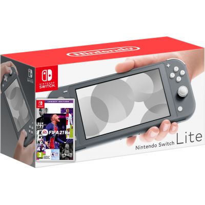 Nintendo Switch Lite Gray + Игра FIFA 21 Legacy Edition