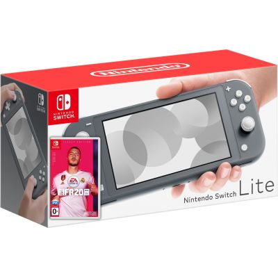 Nintendo Switch Lite Gray + Игра FIFA 20 Legacy Edition (русская версия)