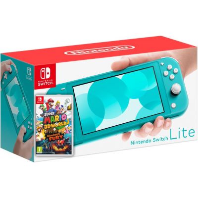 Nintendo Switch Lite Turquoise + Гра Super Mario 3D World + Bowser's Fury