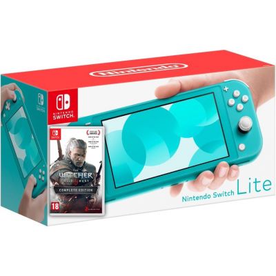 Nintendo Switch Lite Turquoise + Гра The Witcher 3: Wild Hunt Complete Edition
