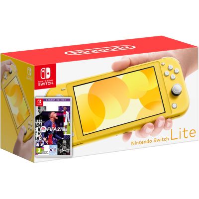 Nintendo Switch Lite Yellow + Игра FIFA 21 Legacy Edition
