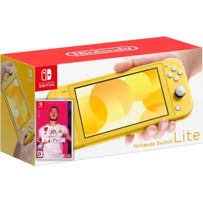 Nintendo Switch Lite Yellow + Игра FIFA 20 Legacy Edition