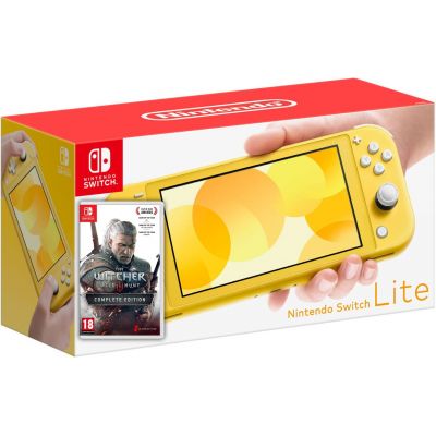 Nintendo Switch Lite Yellow + Игра The Witcher 3: Wild Hunt Complete Edition