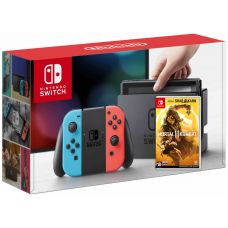 Nintendo Switch Neon Blue-Red + Игра Mortal Kombat 11 (русские субтитры)