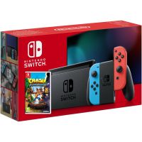 Nintendo Switch Neon Blue-Red (Upgraded version) + Игра Crash Bandicoot N’sane Trilogy