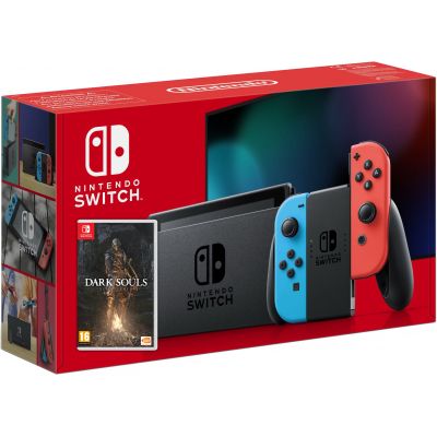 Nintendo Switch Neon Blue-Red (Upgraded version) + Игра Dark Souls: Remastered (русская версия)