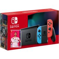 Nintendo Switch Neon Blue-Red (Upgraded version) + Игра FIFA 20 Legacy Edition (русская версия)