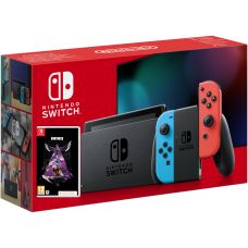 Nintendo Switch Neon Blue-Red (Upgraded version) + Fortnite Darkfire Bundle (ваучер на скачивание) (русская версия)