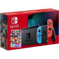 Nintendo Switch Neon Blue-Red (Upgraded version) + Игра Mario Kart 8 Deluxe (русская версия)