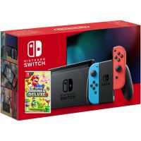 Nintendo Switch Neon Blue-Red (Upgraded version) + Гра New Super Mario Bros. U Deluxe (російська версія)