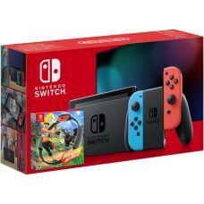 Nintendo Switch Neon Blue-Red (Upgraded version) + Ring Fit Adventure