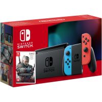Nintendo Switch Neon Blue-Red (Upgraded version) + Игра The Witcher 3: Wild Hunt Complete Edition (русская версия)