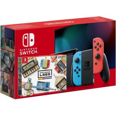 Nintendo Switch Neon Blue-Red (Upgraded version) + Nintendo Labo: Variety Kit