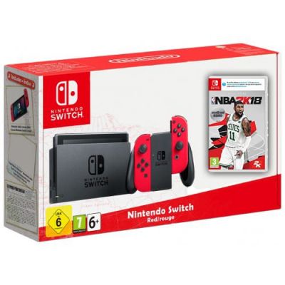 Nintendo Switch Red-Rouge + Игра NBA 2K18 (русская версия)