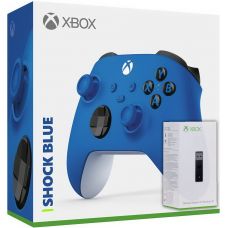 Microsoft Xbox Series X | S Wireless Controller with Bluetooth (Shock Blue) + Адаптер беспроводного геймпада для Windows (Upgrade Version)